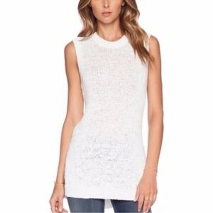 Theory Meenaly knit worthy crochet sleeveless sweater tank‎ top white Small EUC